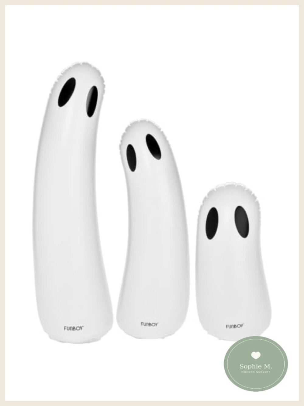 3 Pack Inflatable Light-Up Ghosts Halloween Decor 46in 40.5in 30in